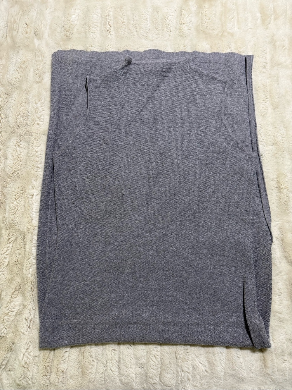 Ever After Grey Knit Sweater Maxi Dress Skirt with Side Slits Size Medium